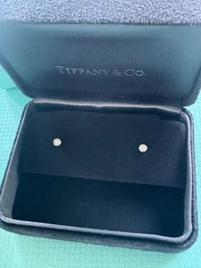 Tiffany Solitaire Diamond, Set in Silver .06 Stud Earrings RRP £855 - Picture 1 of 8