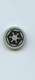 Star Wars LEGO x 1 Light Gray Tile, Round 2 x 2 with SW Imperial Logo Pattern