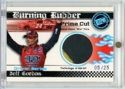 2007 Press Pass Burning Rubber Jeff Gordon Prime Cut Talladega Win Tire Relic 25 - Image 1 of 2