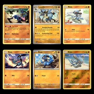 6x Lucario Lot 117.0 Sun Moon Unified Minds Pokemon Cards Collection Set TCG - Picture 1 of 2