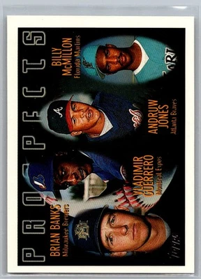 1996 Topps Brian Banks/Vladimir Guerrero/Andruw Jones/Billy McMillon 435 Foto 1 de 2