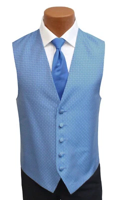 Men's After Six Cornflower Blue Tuxedo Vest & Tie Free Shipping Big & Tall Sizes - Image 1 of 4