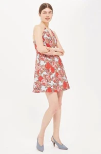Topshop Jacquard Floral Rose Textured Illusion Mini Dress RRP £79 Sizes 6 or 8 - Picture 1 of 4
