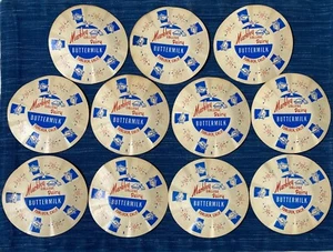 Vtg Buttermilk Paper Bottle Cap Lot of 11 Markley College Dairy Turlock CA 3B - Picture 1 of 1