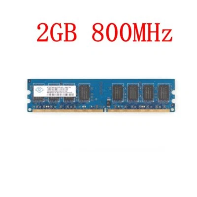 For NANYA 2GB DDR2-800MHz PC2-6400U 2Rx8 240pin CL6 DIMM Desktop Computer Memory - Image 1 of 4
