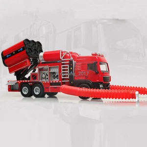 Smoke Exhaust Fire Truck Toy Model Car Diecast Toy Vehicle Fire Engine Toys - Picture 1 of 11