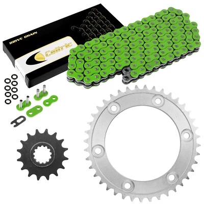 Green O/Ring Drive Chain and Sprockets Kit for Honda RVT1000R Rc51 2000-2006 - Image 1 of 4