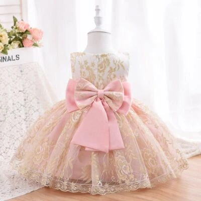 Bebé Niña Vestidos Fiesta y Boda Princesa Lentejuelas Encaje Malla Cumpleaños Baile de graduación Vestido Foto 1 de 4