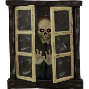 2.8 ft Touch Activated Animated Window Skeleton Halloween Decoration Multi-Color - Picture 1 of 7