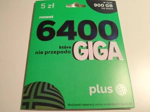PLUS POLAND KARTA SIM GIGA 6400GB na lata - SZYBKA WYSYŁKA - Zdjęcie 1 z 2