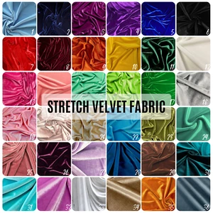 4-Way Stretch Velvet Fabric by the Yard, 60” Wide 4-Way Stretch Luxury and Soft - Picture 1 of 124