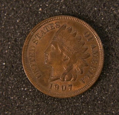 1907 Indian Head Cent RB CH++ Circulated Coin Red/Brown Penny Choice Beautiful - Image 1 of 2