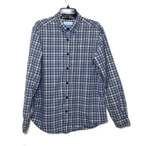 Columbia Mens Long Sleeve Blue Plaid Button Down Shirt Medium - Picture 1 of 8