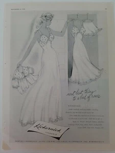 1949 Kickernick slip gown lingerie next best thing to bed of roses vintage ad - Picture 1 of 1