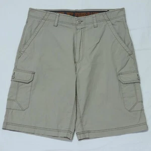 Wear First Men's Stretch Cargo Shorts size 36 Flex Waistband Beige Tan Ripstop - Picture 1 of 9