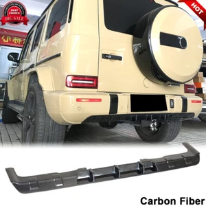 Labio difusor de parachoques trasero de carbono real para Mercedes-Benz Clase G W463 G63 19-20 - Imagen 1 de 12