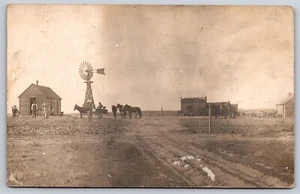 Postcard RPPC Farm Home of Ella Teter Varner Eleven & One Half Miles West KS - Picture 1 of 2