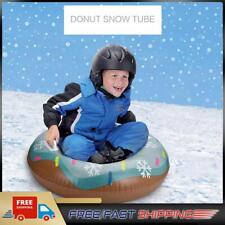 Inflatable Doughnut Ski Circle Snow Sled Tire Tube Skiing Pad Winter Snow Game #