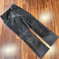 Caslon Pants Brown Vintage Suede Leather Retro Lined Straight Dress Sz Petite 10