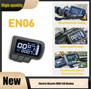 E-Bike LCD Display EN06 24V/36V/48V für Elektrofahrrad mit SM/WP Steckersets - Bild 1 von 16