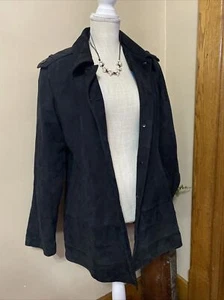 FOURTEEN  ZERO  Ladies Genuine  Leather Jacket Coat Size Large Color Black - Picture 1 of 8
