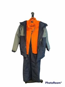  Chaqueta de esquí de invierno + conjunto de pantalones de nieve gris/azul para niños talla XL 14 - Imagen 1 de 4