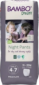 3 Pannolini per pantaloni da notte Bambo Dreamy, età 4-7, 15-35 kg 10 pezzi - Foto 1 di 5