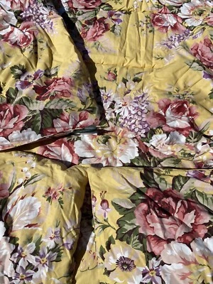 1 Ralph Lauren Brooke YELLOW Floral Comforter COTTON 2 Avail VGC - Image 1 of 4