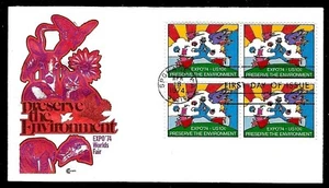 1527 10c Stamp (Peter Max) (1974) PRESERVE THE ENVIRONMENT FDC BY COVER CRAFT - Picture 1 of 1