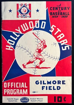 1939 PCL Hollywood Stars Official Program vs Los Angeles Angels - Gilmore Field - Image 1 of 3