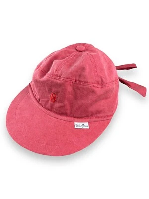 Vintage Conte of Florence Hat Cap Tie Back Adult OS Red Cotton Made In Italy - Image 1 of 4