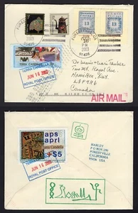 USA 2003 Cover to Canada Artist HARLEY Hand Addressed, Art Stamps TERRA CANDELLA - Picture 1 of 3