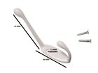 Single Hat And Robe Coat Hanger Clothes Hook Metal White & Screws ( Pack 24 )