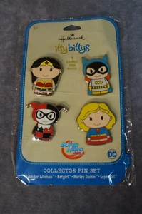 Hallmark Itty Bittys 4 Enamel Pins DC Super Hero Girls Collector Pin Set - Picture 1 of 2