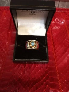 Retired James Avery Sterling Silver & 18k Gold "Christina" Blue Topaz Ring 6.5 - Picture 1 of 5