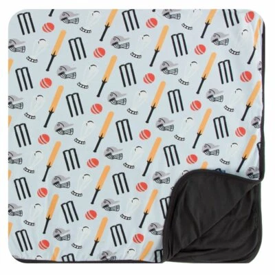 KicKee Pants Baby/Toddler Blanket–Spring Sky Cricket Blue Sports Ball Helmet  - Image 1 of 4