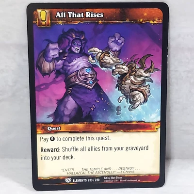 World Of Warcraft War Of The Elements All That Rises 203/220 TCG Card - Image 1 of 2