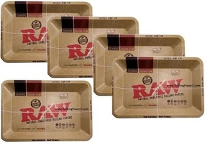  GIFT PACK LOT of 5 RAW PAPERS Brand Vintage Style METAL ROLLING TRAYS 5X7 Size - Picture 1 of 1