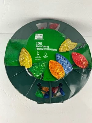Luces C9 facetadas multicolores 100 LED Holiday 65 pies 4 pulgadas Foto 1 de 3