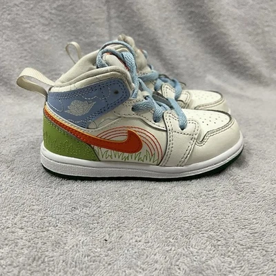 NIKE AIR JORDAN 1 MID SE (TD) «стежок» паруса безопасности оранжевый размер 8c DX2463-100 - Изображение 1 из 4