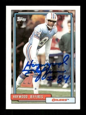 1992 Topps signed auto autograph  360 Haywood Jeffires NM beautiful sig BXCP22 - Image 1 of 2