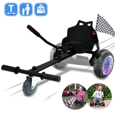 MARKENLOS Kartsitz Aufsatz 68-94 cm 5.5kg Hoverboard Balance Kit Gokart Sitz Schwarz