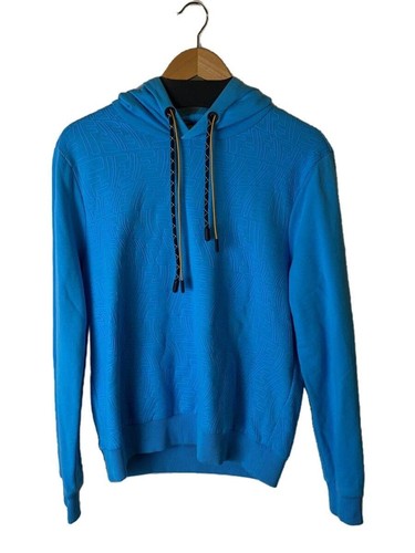 FENDI felpa con cappuccio S cotone blu fantasia intera FY1043 AGAC usata