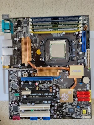 ASUS M2N32-SLI Deluxe AM2 Motherboard W/ AMD Athlon 64 Wireless Edition 8GB DDR - Image 1 of 4