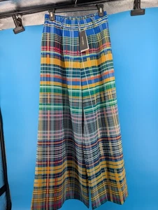 Pantaloni casual Uoozee multicolore gamba larga larghi stampa vibrante nuovi con etichette taglia M  - Foto 1 di 8