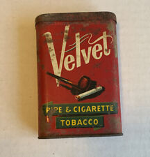 Vintage Velvet Pipe and Cigarette Tobacco Pocket Tin