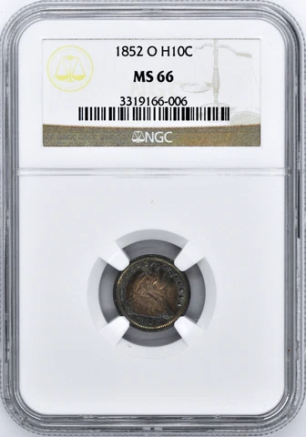 1852-O LIBERTY SEATED H10C NGC MS 66 Cover