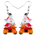 Noël voiture électrique acrylique Noël boucles d'oreilles Dangle bijoux pour femmes