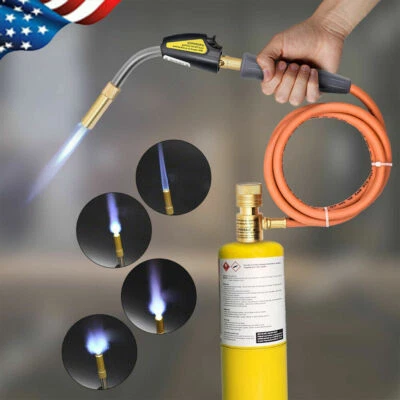 AOMINOHOMA MAPP MAP-pro Propane Self-Igniting Gas Welding Turbo Burner Torch & 5' Hose Kit
