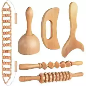 Wood Therapy Massage Tools Wooden Massager Maderoterapia Kit Tool Muscle Relax - Picture 1 of 39